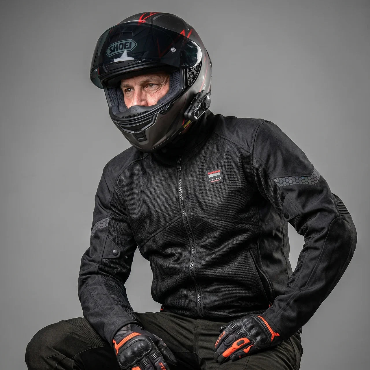 MotoArt Leather Protective Breathable Mesh Motorcycle Jacket