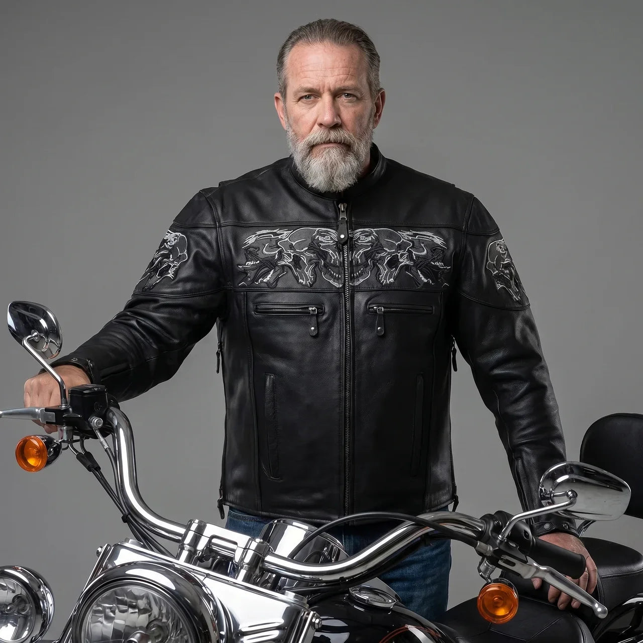 MotoArt Leather Shadowline Leather Moto Jacket
