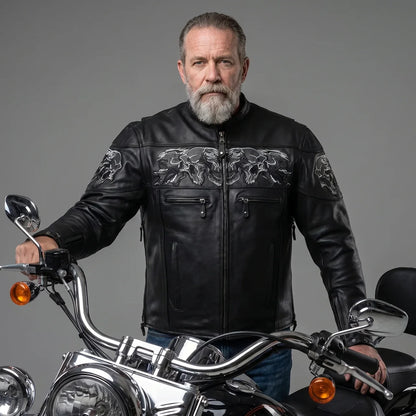MotoArt Leather Shadowline Leather Moto Jacket