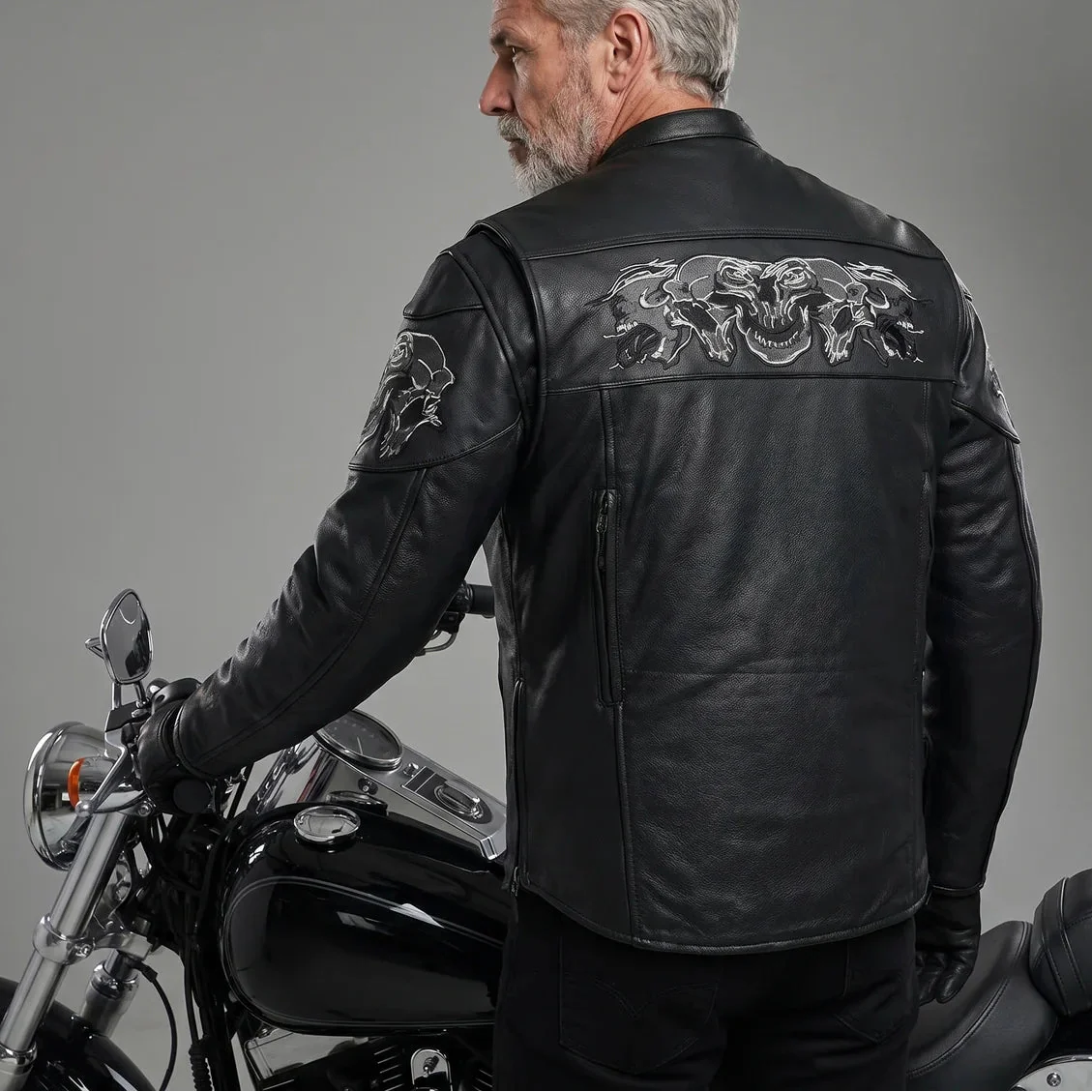 MotoArt Leather Shadowline Leather Moto Jacket