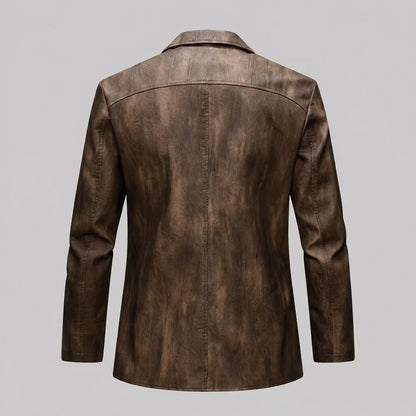 MotoArt Leather Vintage Moto Blazer Jacket
