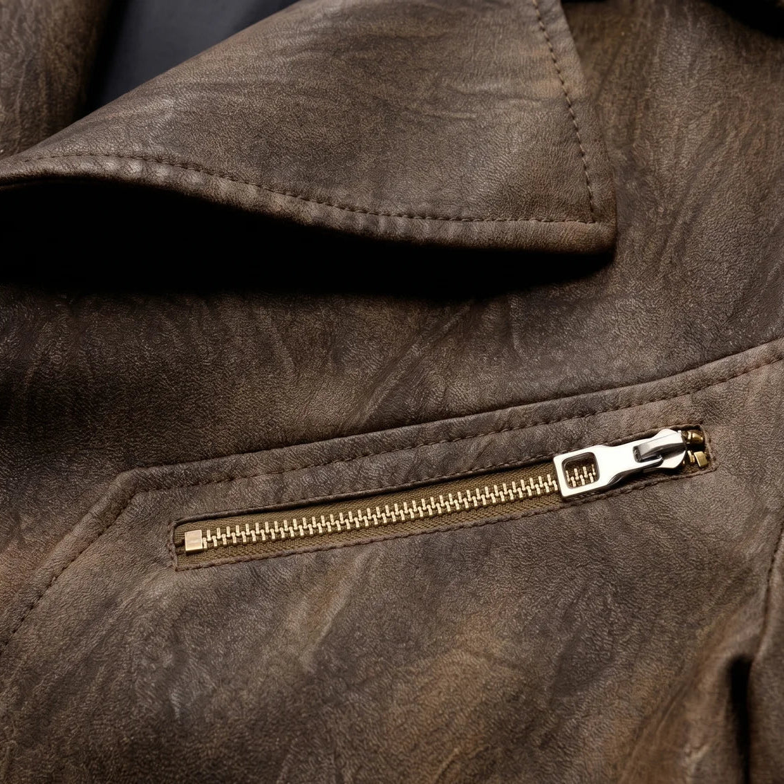 MotoArt Leather Vintage Moto Blazer Jacket