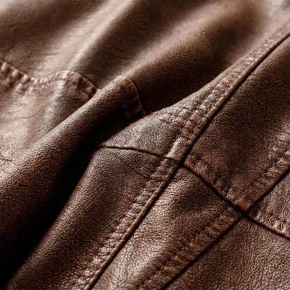 MotoArt Leather Quilted Vintage Moto Jacket