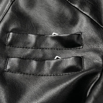 MotoArt Leather Women’s Layered-Hood Moto Jacket