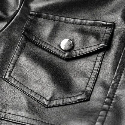 MotoArt Leather Women’s Layered-Hood Moto Jacket
