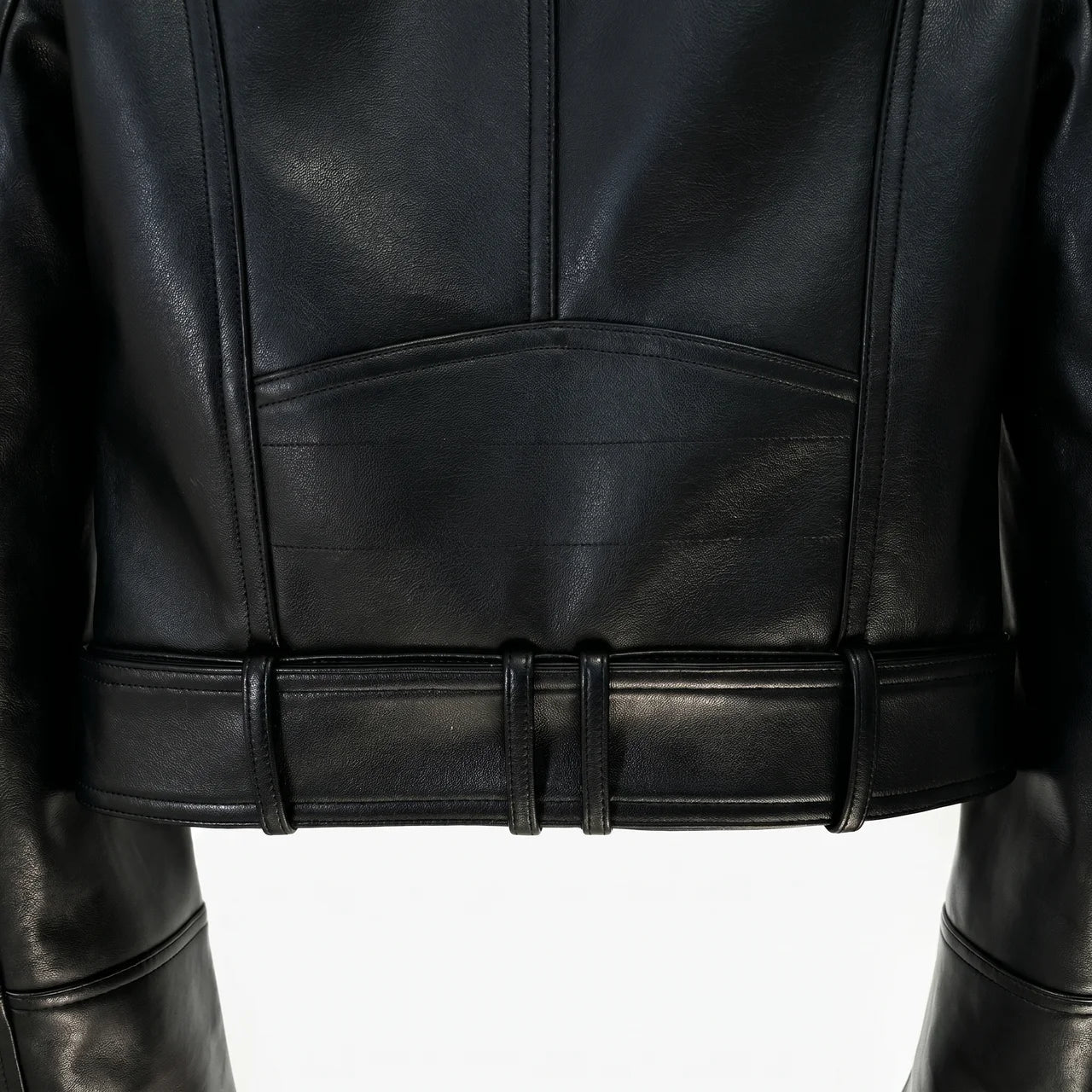 MotoArt Leather Lioncrest Cropped Moto Jacket