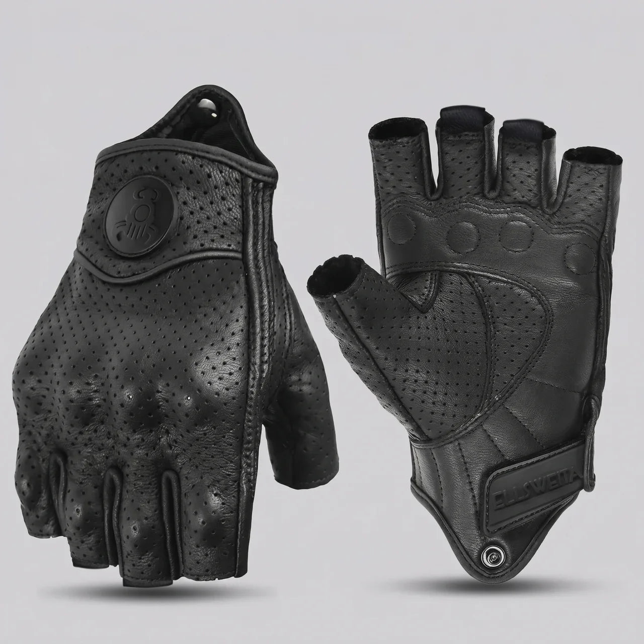 MotoArt Leather Leather Fingerless Riding Gloves
