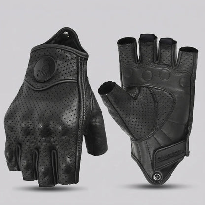 MotoArt Leather Leather Fingerless Riding Gloves