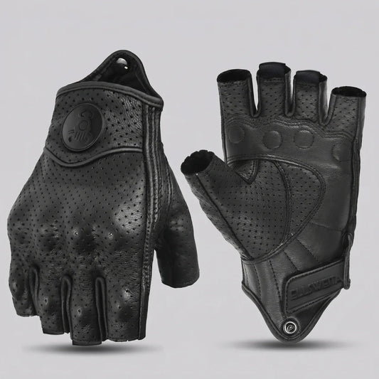 MotoArt Leather Leather Fingerless Riding Gloves