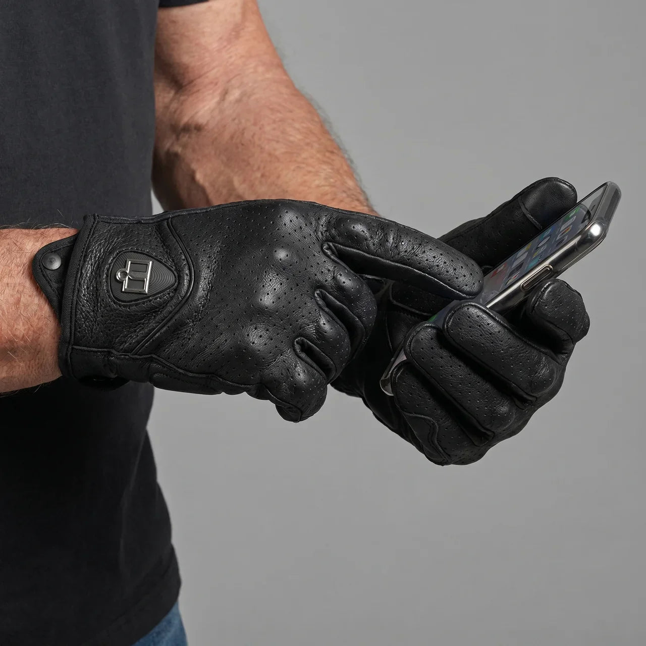 MotoArt Leather Perforated Leather Moto Gloves