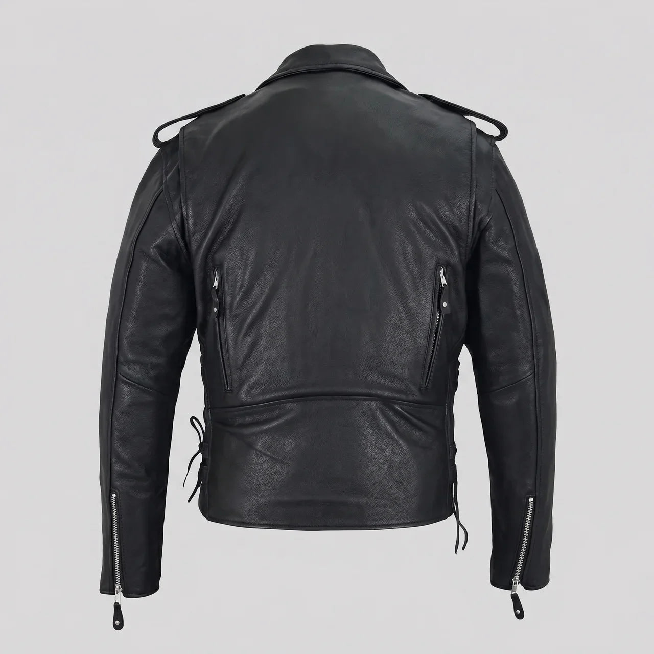 MotoArt Leather Leather Belted Biker Jacket