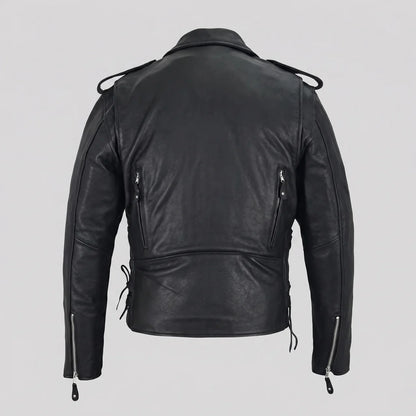 MotoArt Leather Leather Belted Biker Jacket