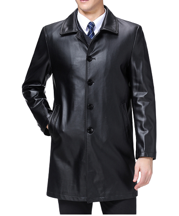 Mens Marlo Front Button Genuine Lambskin Leather Blazer