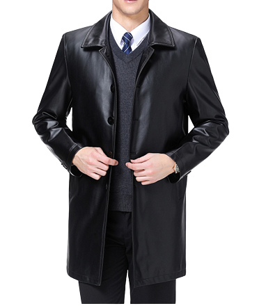 Mens Marlo Front Button Genuine Lambskin Leather Blazer