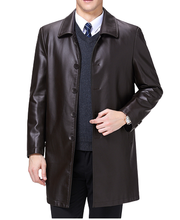 Mens Marlo Front Button Genuine Lambskin Leather Blazer