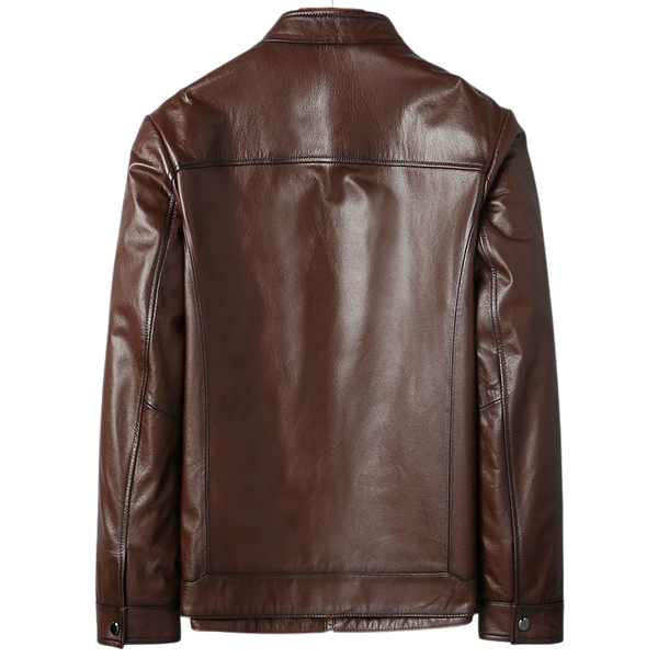 Mens Larry Front Pocket Genuine Lambskin Leather Jacket