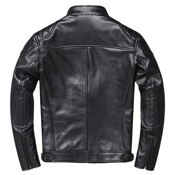 Mens Scott Shoulder Patch Work Genuine Lambskin Leather Jacket