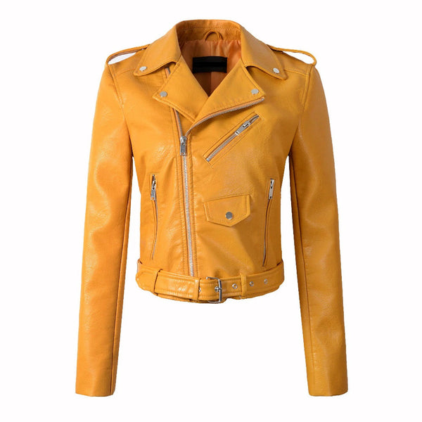 Womens Amy Genuine Lambskin Biker Leather Jacket