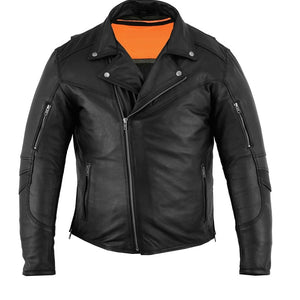 MotoArt Men's Classic Cruiser V2 Biker Leather Jacket - MotoArt Leather