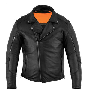 MotoArt Men's Classic Cruiser V2 Biker Leather Jacket - MotoArt Leather