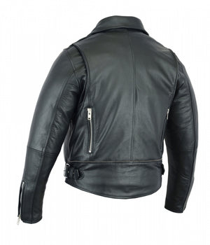 MotoArt Men's Classic Cruiser V3 Biker Leather Jacket - Discounted - MotoArt Leather