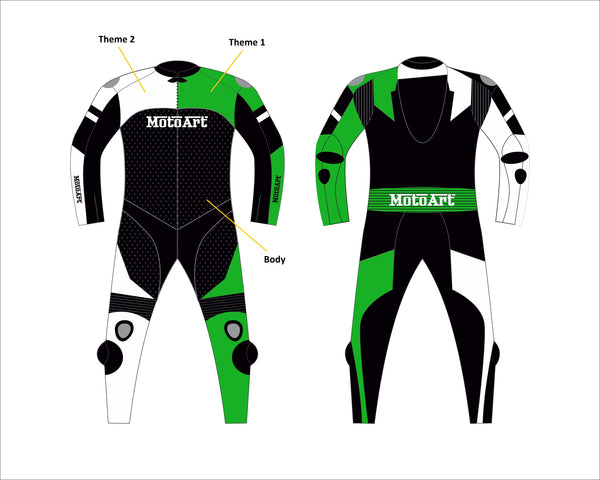 MotoArt Top Kevlar Fisheye Motorcycle Leather Racing Suit One Piece - MotoArtLeather