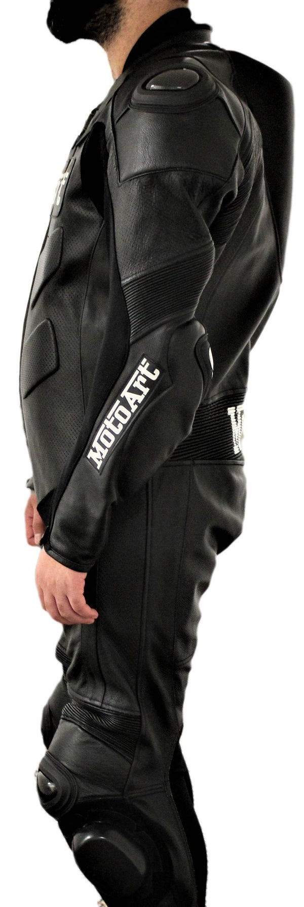 MotoArt Top Kevlar Black Motorcycle Leather Racing Suit One Piece - MotoArt Leather