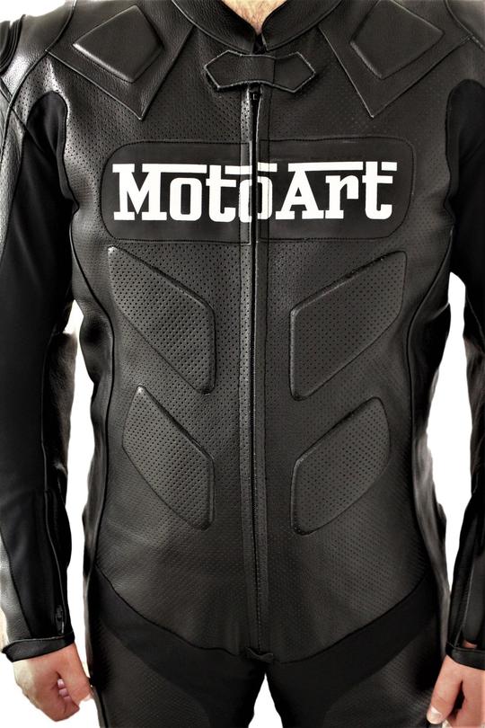 MotoArt Top Kevlar Black Motorcycle Leather Racing Suit One Piece - MotoArt Leather