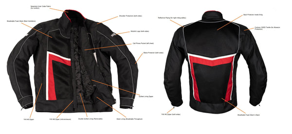 MotoArt ReflectorMX Textile Motorcycle Jacket Cordura 1000D Silver - MotoArt Leather