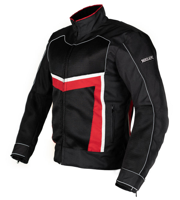 MotoArt ReflectorMX Textile Motorcycle Jacket Cordura 1000D Red - MotoArt Leather