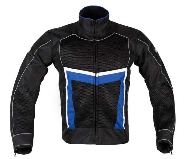 MotoArt ReflectorMX Textile Motorcycle Jacket Cordura 1000D Blue - MotoArt Leather