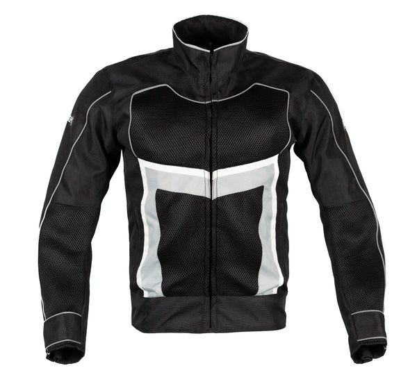 MotoArt ReflectorMX Textile Motorcycle Jacket Cordura 1000D Silver - MotoArt Leather