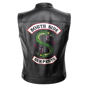 MotoArt Cowhide South Side Serpent Biker Leather Vest - MotoArtLeather