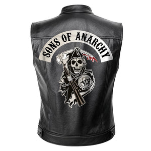 MotoArt Cowhide Son of Anarchy Biker Leather Vest - MotoArtLeather