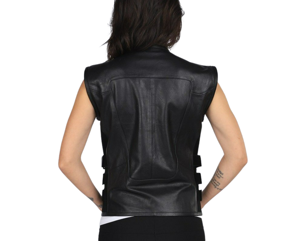 Women's Sassy Leather Biker Vest by MotoArt - MotoArtLeather